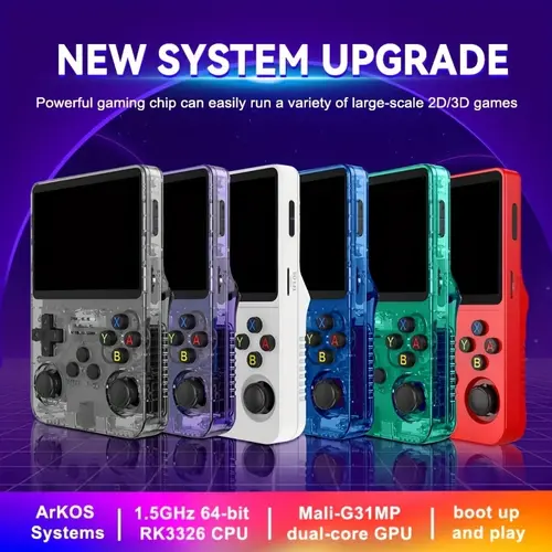 WUDS R36S Retro Handheld Gaming Console - Linux System, 3.5 in IPS Screen, 3000mAH Battery, 64G TF Card, Gaming Stuff, Cool Gifts for Guys, Teen Boy Gift for Holiday