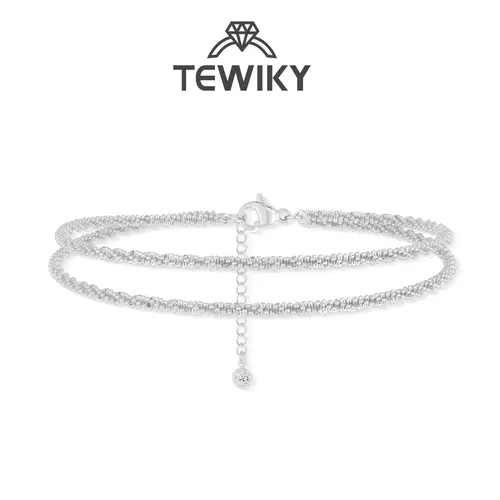 TEWIKY Women's Dainty Layered Waterproof Anklet Set - Adjustable Figaro Beaded Cuban Link Foot Jewelry, Trendy Fashionable Wearable Jewelry, Elegant Fashion Chic Accessory for Summer Beach