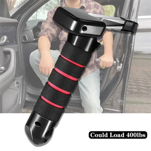 【Thoughtful Gift】3-in-1 Car Door Handle Assist Kit with Oversized Head, Comfortable Design, Firm Grip for Elderly, Handicapped Back Seat Sitting Help (Automotive Interior Accessory)