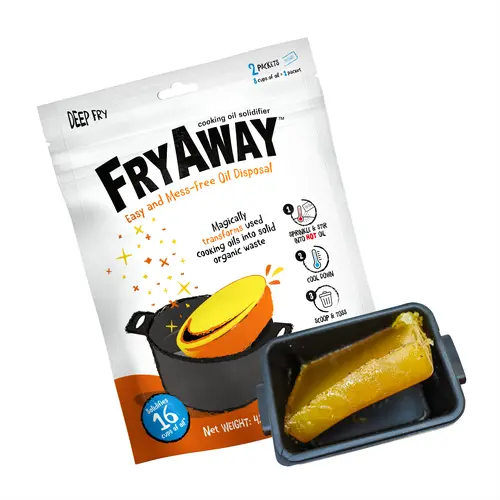 FryAway Deep Fry Cooking Oil Solidifier - Easy, Mess-Free Cleanup for 8 Cups - Toss-Friendly - As Seen on Shark Tank - Oil Kitchen Cleaner Home Care Solution, Oil Kitchen Cleaners, Canola Oil, Vegetable Oil