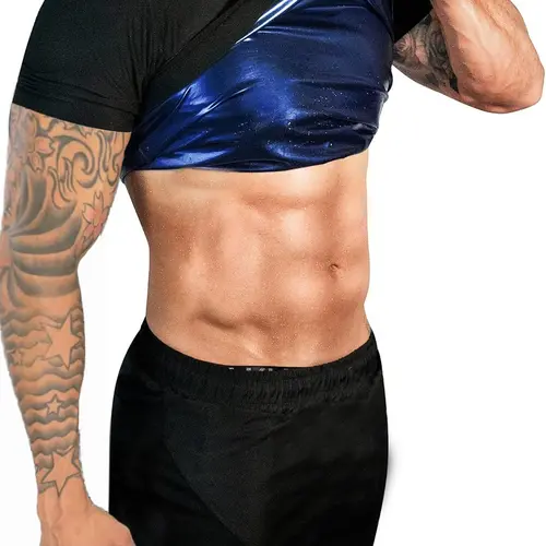 Sauna Shirt for Men Sweat Suit Compression T-Shirt, （Order One Size Up）Casual Slim-Fitting T-Shirt for All Seasons, Order One Size Up for Comfort