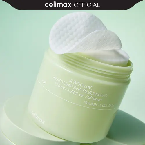 [celimax official] Ji.Woo.Gae Heartleaf BHA Peeling Pad | with Heartleaf Extract, Daily Exfoliating Toner Pads, Facial Peels, Hydrating, for Troubled Skin & Breakouts (60 Pads), Pore Control
