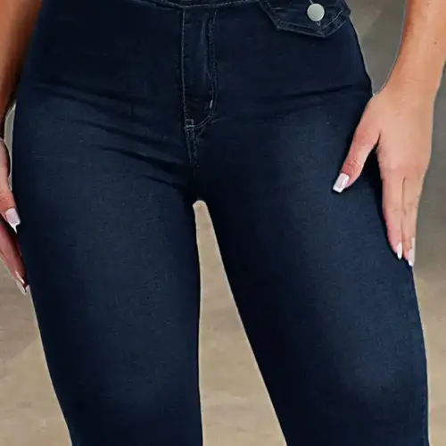 Women's Plain Fitted Skinny Shorts, Casual Fashionable Shorts, Basic Casual Fashion Denim Button Jeans Shorts for Daily Wear, Everyday, Ladies Bottoms for Summer, Womenswear
