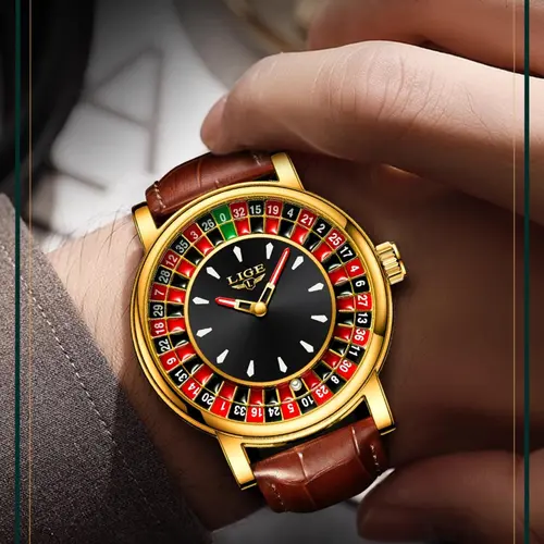 Men's Casual Round Dial Russian Roulette / 12 Zodiac Theme Interactive Analog Quartz Watch, Waterproof Wristwatch for Parties and Daily Wear, Analog Wristwatches