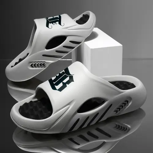Men's Back-to-Campus Thick-Sole Platform Slip-On Slippers, Soft Cushioned with Air Cushion Support, Ergonomic Ankle Design for All-Day Walking Comfort, All-Seasons Boy Fashion Shoes