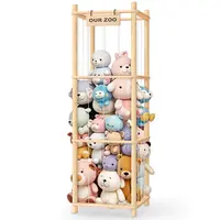 WOODURE Stuffed Animal Storage & Organizer - Durable Wooden Cute Zoo Toy Holder for Toddlers, Easy Installation for Organizing Kids' Rooms, Ideal Gift for Home Organization Needs,dorm essentials,home essentials