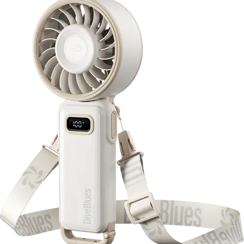 Ocoopa&DiveBlues Multifunction Portable Handheld Adjustable Turbo Fan - Wireless Rechargeable, 100-Gear Strong Airflow, 15-Hour Working Time, 5-in-1 Air Turbo Tech, Lightweight Cooling Fan for Outdoor Activities, Travel