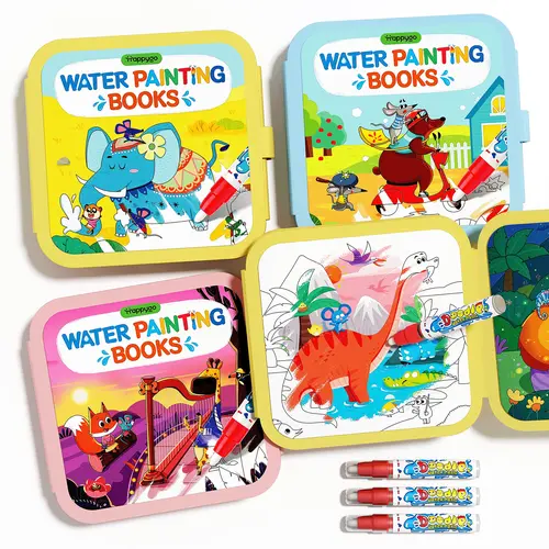 Back To School 2026-Timetome Toddler Water Coloring Doodle Books, Water-Paint Activity Books, Travel Kids Toys with Creativity-Enhancing, Artistic Skills-Building, Relaxation Quiet Time Features, Water Magic, Encourages Creativity