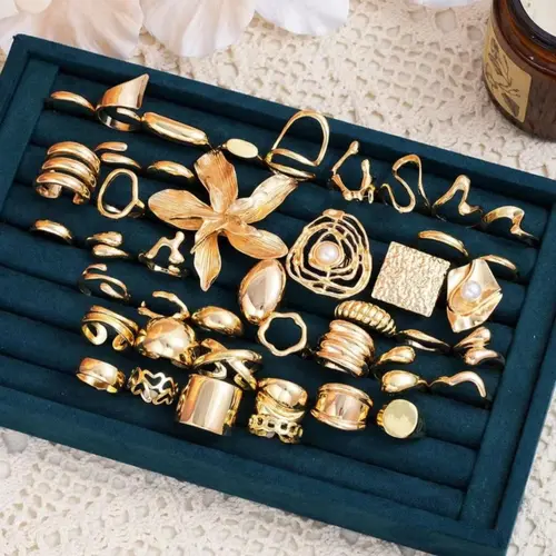 Women's Elegant Exaggerated Ring Set, Stunning Ring Set, Beautiful Rings, Fashionable Jewelry for Party, Daily Clothing Decor, Trendy All-match & Exquisite Jewelry for Birthday Gift, Elegant Casual Ring, Elegant Fashion Rings