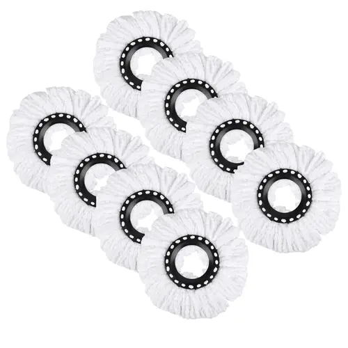 Microfiber Round Mop Heads 4/8 Pieces 6.29inch Spin Mop Replacement Refill Cleaning Accessories-NOT Suitable for All Styles