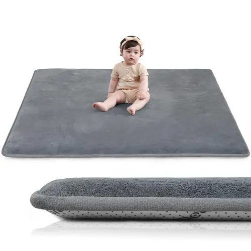 Huloo Sleep Ultra Soft Floor Mat for Babies, 1.3" Thick Elasti-Foam 50x50 Tatami Style Playpen Mat, Non-Slip Backing for Crawling, Baby Items with Sound Absorption, Better Protection & Convenient Storage,back to school