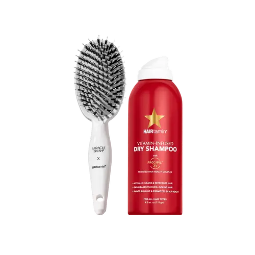 HAIRtamin - Peptide Dry Shampoo & Miracle Brush Bundle