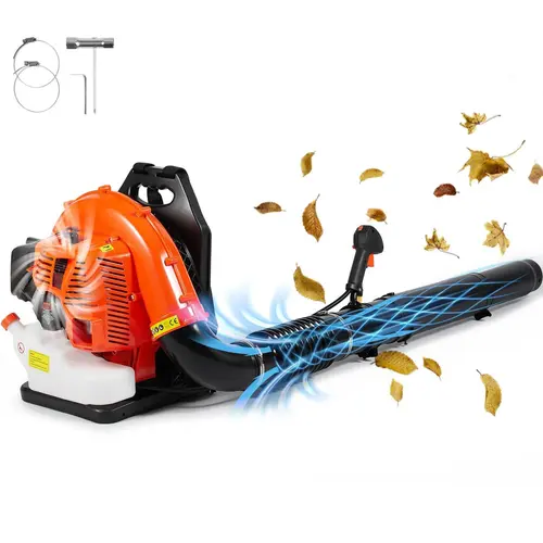 VEVOR Portable Backpack Gas Leaf Blower - 79cc 2-Cycle Gas Powered, 3L Fuel Tank, 930CFM Air Volume, 184MPH Air Speed, Adjustable Tool Kit with Socket Wrench & Hex Wrench, Backpack Frees Your Hands for Yard Landscaping Lawn Care