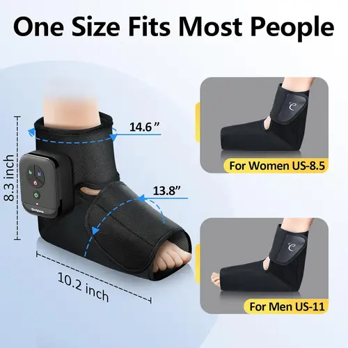 Comfytemp 1-Piece Cordless Rechargeable Foot Massager - Beauty & Personal Care Relaxation Aid, Smart Care Massage Device with Air Compression, Warm Heat Eases Tired Feet, App Control, Fits Sizes 6-10