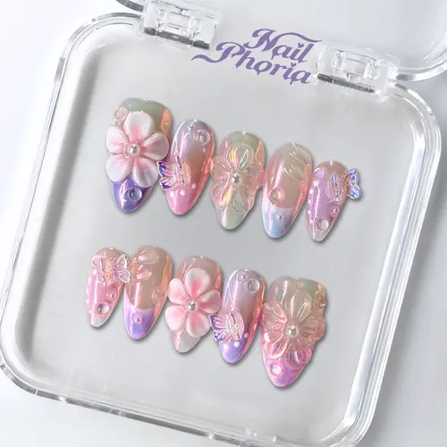 NailPhoria CLEARANCE (no restock) Collection - Handmade Press-On Nails | Reusable, Salon-Quality, Long-Lasting, Glossy Design