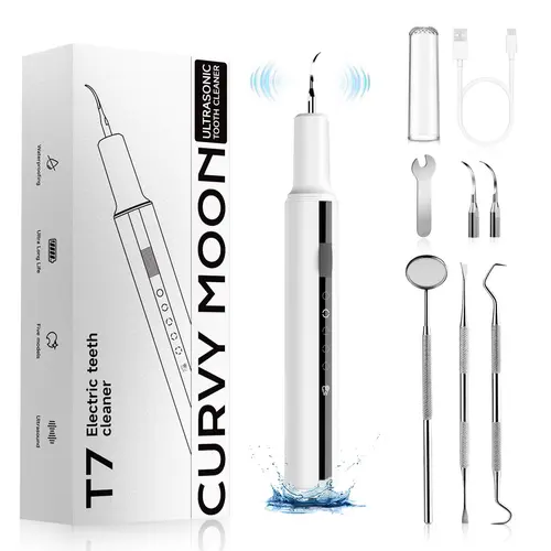 Oral Plaque & Tartar Remover Teeth Cleaning Machine, Rechargeable Dental Cleanser Kit with LED Light, 5 Adjustable Modes, Type C Charger, Lightweight & Waterproof Teeth Flosser