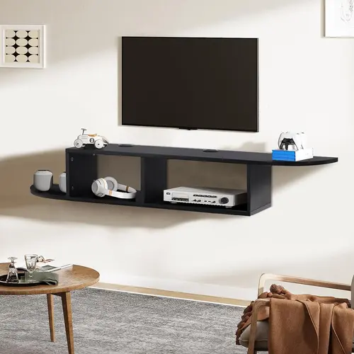 [SummerSale] HOMBCK Floating Shelves for Wall Under TV, 55” Floating Game&Media Console Cabinet for Xbox Cable Box Audio Video, for Living Room, Bedroom #home essentials#back to school