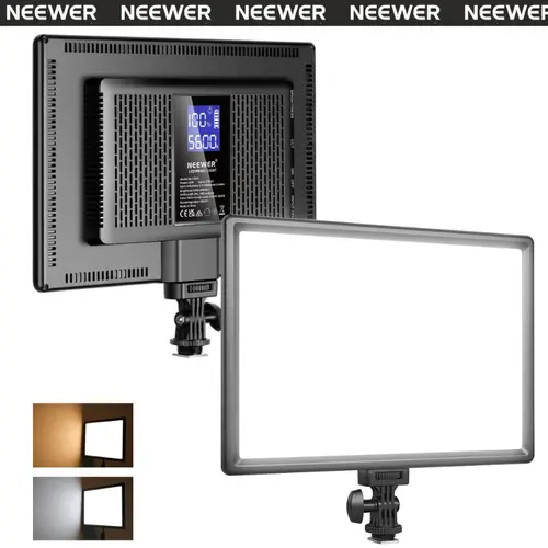 NEEWER NL192 LED Video Light Panel, 19.5W Ultra Thin Bi Color Dimmable DSLR Camera Soft Light with 8000mAh Built in Lithium Battery, 3200-5600K CRI95+ for Photography Video Recording Live Streaming tiktokshopbacktoschool, Led Lights, Live Streams