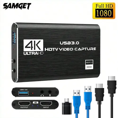4K Video Capture Card 1080P 60fps HD Video Recorder Grabber For OBS Capturing Game Card Live With USB3.0 Cable HDTV Cable #SummerVibes