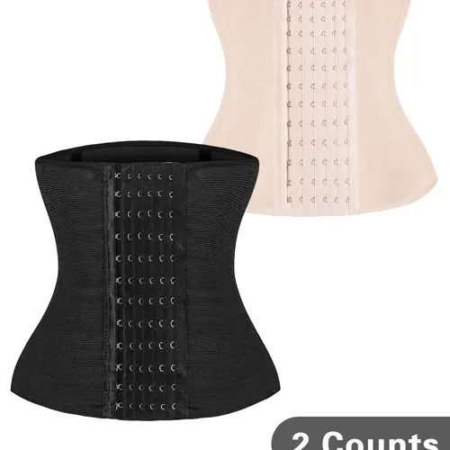 Women's Solid Color Hook & Eye Closure Waist Trainer, Adjustable Tummy Control Shaper, Shapewear for Women, Waist Cincher