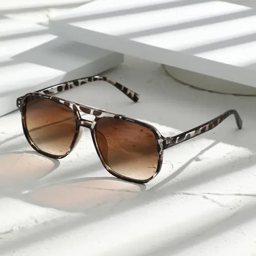 Unisex Vintage Trendy Sunglasses, Retro Outdoor Sports Sunglasses, Fashionable Sunglasses for Men & Women for Everyday Use, Leopard Pattern Sunglasses, Trendy Casual Sunglasses, Trendy Styling Sunglasses