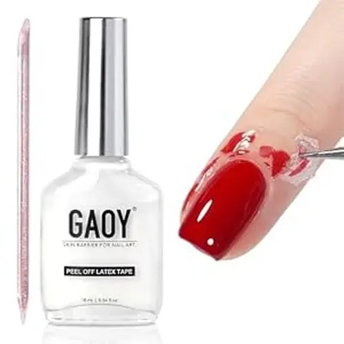 GAOY Liquid Latex for Nails, 16ml Peel Off Cuticle Guard with Stick, Skin Barrier Protector Latex Tape for Nail Polish Nail Art DIY