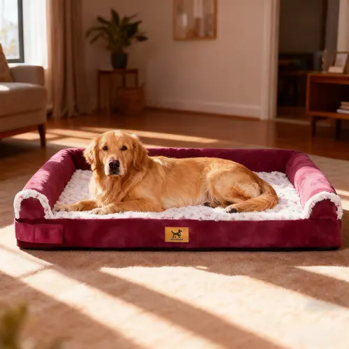 PAWPUBBY Extra Large Orthopedic Memory Foam Dog Bed - Waterproof Bolster Design with Washable Cover, Ideal Pet Mother's Day Gift for Pet Lovers (Orthopedic Support, Summervibes Deals)