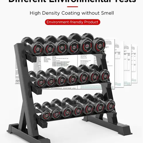 [Springtok] YOLEO 1100LBS Dumbbell Rack- Adjustable 3 Tier Weight Rack for Home Gym, Heavy Duty Weight Storage Organizer Dumbbell Storage Stand Holder(Rack Only)
