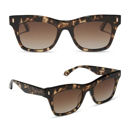 DIFF Bradley Polarized Sunglasses - Modern Retro Style Chunky Frames