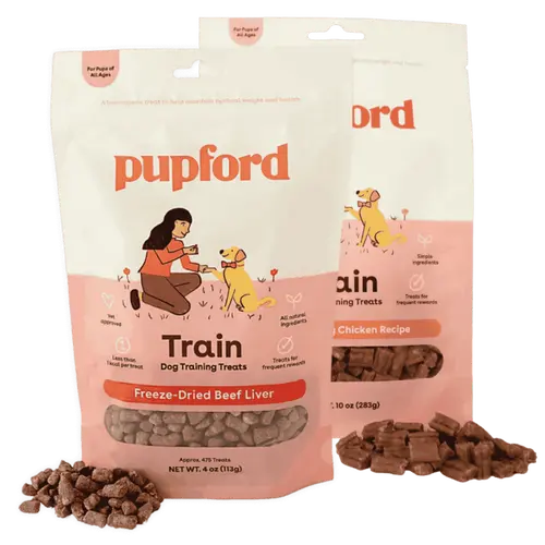 Pupford Train Dog Training Treats - Soft Chicken & Freeze-Dried Beef Liver - 4 oz Bag - 475 Treats - For Puppy Food