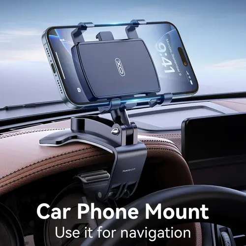 summerwins Universal Car Phone Holder Mount - 360 Rotating Clip-On Auto Accessory, Retractable Upgrade Clip Never Falls, Dashboard Mount for 4-7 in iPhones, Samsung, Google, Nokia Smartphones