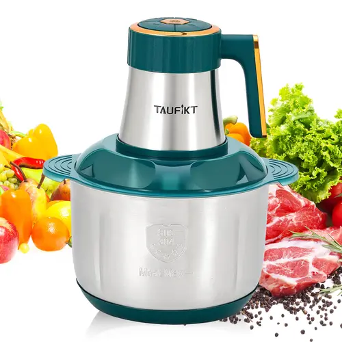 TAUFIKT 5L Meat Grinder, 500W Food Processor, Home Kitchen Appliance, 5 Speed 6 Blades for Cutting Fruits, Vegetables, Meat summerwins