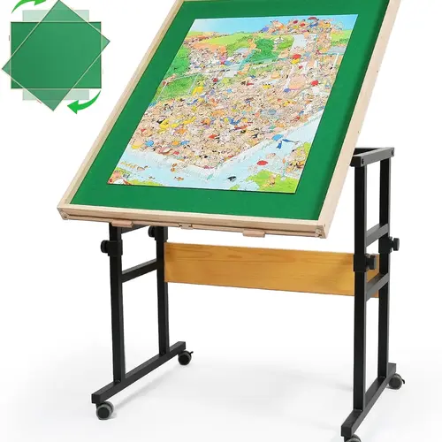 ALL4JIG 360° Rotating Puzzle Table for Adults and Mother’s Day Gift  Gifts Wooden Jigsaw Puzzle Board with 4 Drawers & Cover Vertical Placement Option Board for 1500 Pieces Adjustable Height & Anti-Slip Cover Game