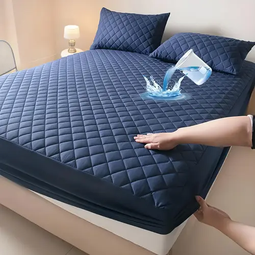 Bepatio Bed Mattress Cover - Waterproof Bed Pad, Anti-Slip Waterproof Mattress Toppers & Protectors, 6"-16" Deep Pocket Hold, Breathable Hollow Cotton Filled Quilted Silent Sleep Pad for King Size Hotel Use