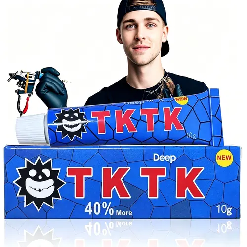 Painless Tattoo Numbing Cream, TK Numbing Cream for Tattoos Extra Strength - For Tattoos, Piercings and Removals - 1 Pack of 10g