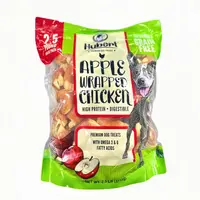 HUBERT PREMIUM DOG TREATS Apple Wrapped Chicken & Duck Chunk Dog Treats - Puppy Training Snacks, Real Meat & Apple Bites, Grain-Free, Gluten-Free, High Protein, Omega 3-6, Low Calorie, for All Breeds, 2.5 lb Value Pack