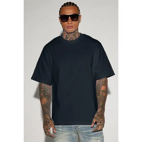 Oversized Heavyweight Short Sleeve Tee - Black