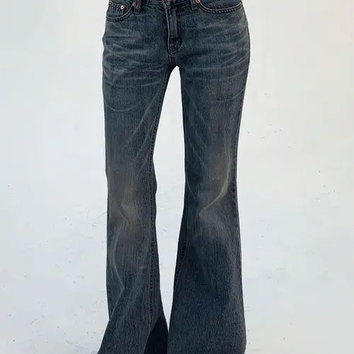 Women's Plain Basic Slim Fit Dark Wash Flared Leg Jeans, Casual Fashion Pocket Design Denim Trousers, Denim Pants for Daily Outdoor Wear, Ladies Bottoms for Summer