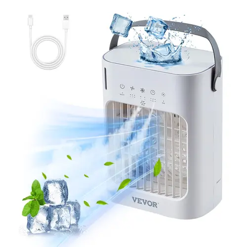 【Summerfinds】VEVOR Portable 4-in-1 Evaporative Air Cooler - 700ml Water Tank, Ultrasonic Mist, Adjustable Speed, Beat the Heat, Cooling Sleep, Stay Cool Household Swamp Cooler Fan