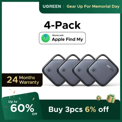UGREEN Finder Tag Compatible with Apple Offcial Chip ( iOS Only） , Anti-lost for Car Key Wallet Luggage Passport with Alarm& Left-Behind Remind Slim Bluetooth Tracker,Gps Signal Protector Smart Tracking,DealsForYouDays