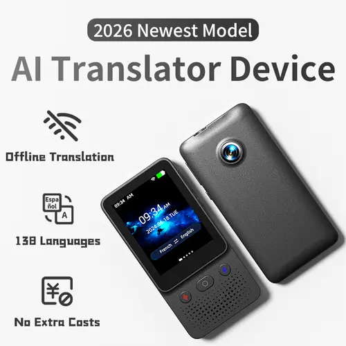 2026 Newest Portable Al Language Translator Device | No Additional Charges | Translation Does Not Require a Signal Source | Translate 138 Languages with WiFi | Translation Multi-Language Touchscreen Translator summerwins