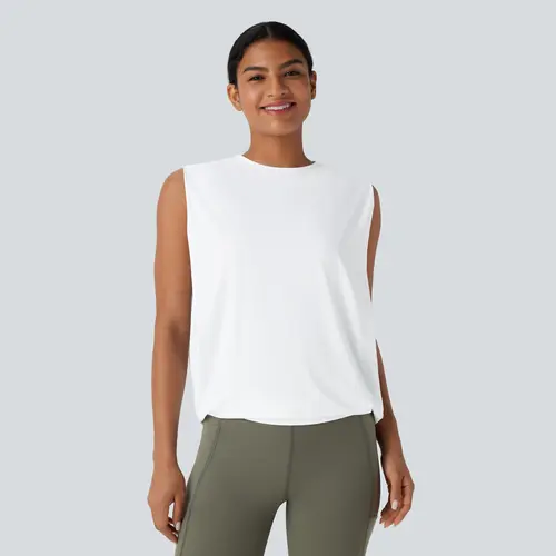 Halara Round Neck Ruched InstantCool Yoga Tank Top-UPF50+ #BackToSchool