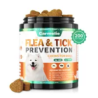 Carmelie Flea & Tick Prevention Support Chews for Dogs – Nutritional Supplement, Not a Treatment – 120/200 Count, Plant-Based Chicken Flavor with Probiotics, Coconut Oil, Flaxseed & Fish Oil – For All Breeds and Ages