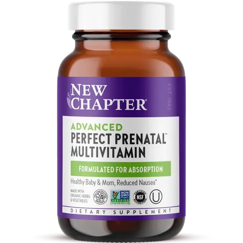New Chapter Advanced Perfect Prenatal | Prenatal Vitamins for Healthy Baby & Mom  (HSA/FSA Eligible) - Folate (Methylfolate) + Ginger Eases Morning Sickness - 96ct
