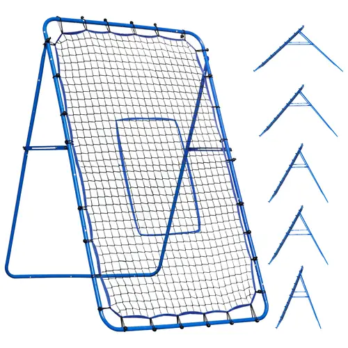 Winthai 6x4FT Multi-Sport Rebounder Net, Unisex Batting Practice Equipment with 2x6-Angle Quick Adjustments, Fast Setup Compact Folded Steel Frame, Adjustable Target for Volleyball Softball Functional Training
