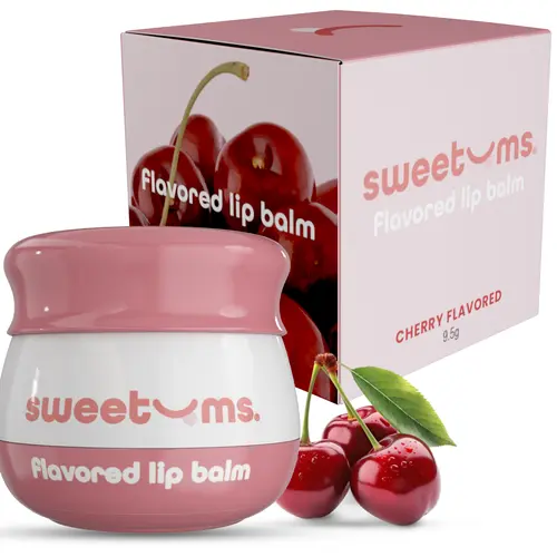 SWEETUMS Sweetums Cherry Flavored Lip Balm - Hydrating Lip Balm with Cherry Flavor Ideal for Everyday Use Trending gloss shiny hydrating jojoba oil