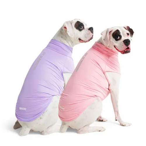 Spark Paws Sunblock Dog T-Shirt - Quick Dry Soft Stretchy, Lightweight Breathable for Dogs with Sensitive Skin (Set of 2)