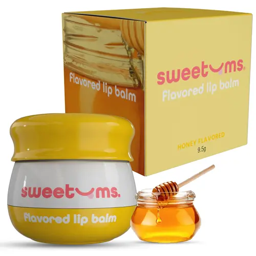 Honey Flavored Lip Balm – Hydrating Vegan Lip Balm with Mirror & Applicator | Sweet, Silky, Kissable Moisture Honey Scent and Flavor | Gift for Her Made with Jojoba Oil Gift Under $15 Moisturizing Lip Balm Lip Moisturizer