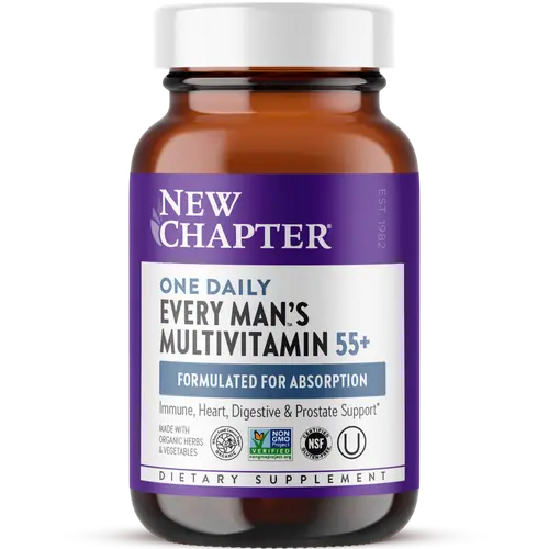 New Chapter Every Man's One Daily 55+ Multivitamin |  Vitamins for Men 50 plus + Brain, Heart, Digestive, Prostate & Immune Support with 20+ Nutrients + Astaxanthin - 30ct