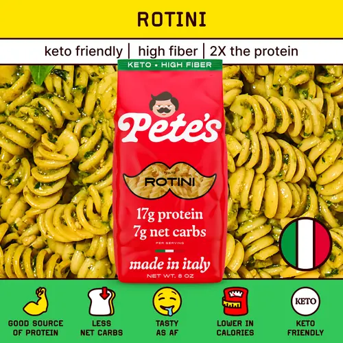 Rotini – Protein-Packed, Less Carbs, Made in Italy | Pete’s Protein Pasta